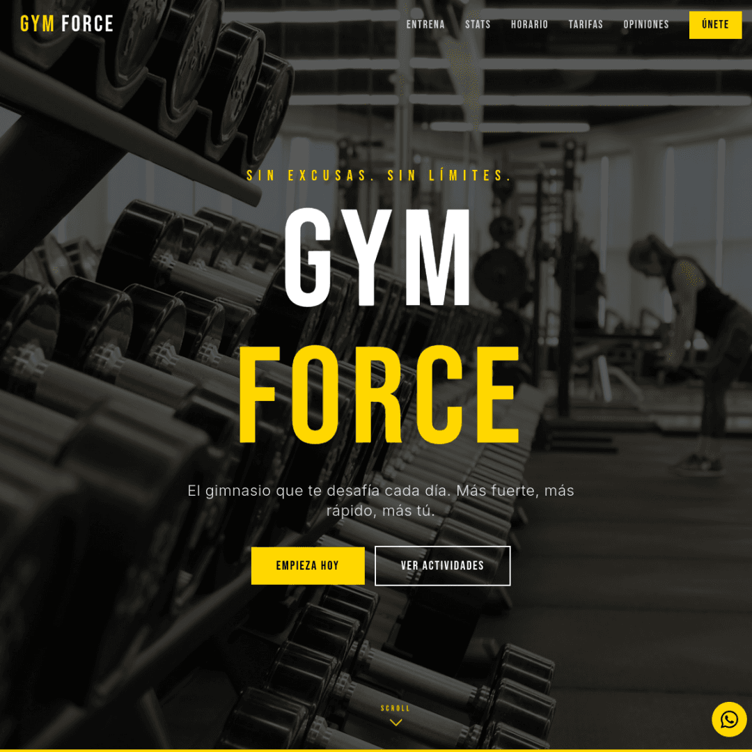 Captura de la web de Gimnasio Force